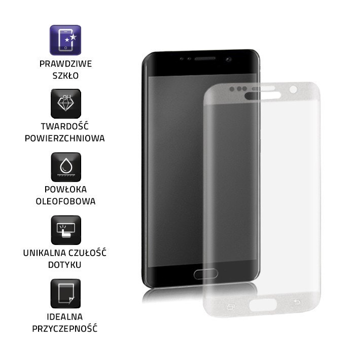 Qoltec Hartowane szkło ochronne PREMIUM do Samsung Galaxy S6 edge | PEŁNE