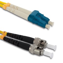 Qoltec Patchcord światłowodowy LC/UPC - ST/UPC | Singlemode | 9/125 | G652D | Duplex | 2m