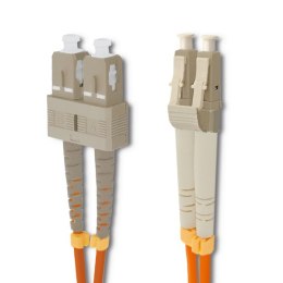 Qoltec Patchcord światłowodowy SC/UPC - LC/UPC | Multimode | 50/125 | OM2 | Duplex | 2m