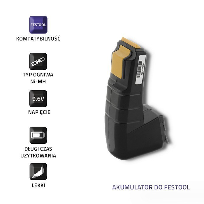 Qoltec Akumulator do Festool 486828 | 489072 | 9.6V