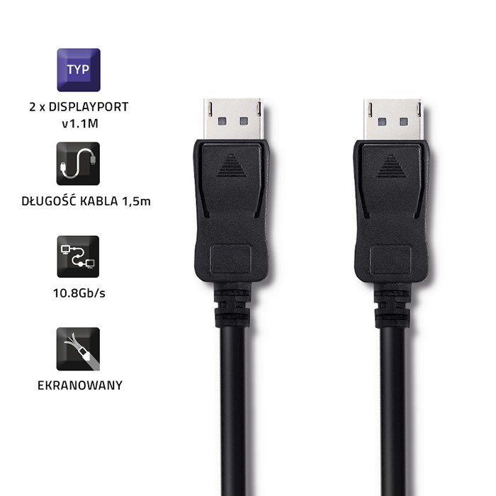 Qoltec DisplayPort v1.1 męski | DisplayPort v1.1 męski | 4K | 1.5m