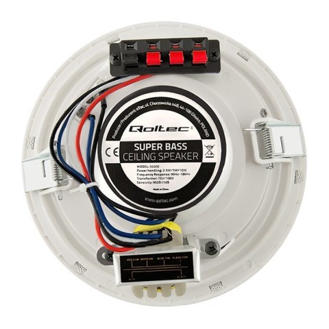 Qoltec Głośnik sufitowy RMS 10W | 16cm | 8 Om | TRAFO | Biały