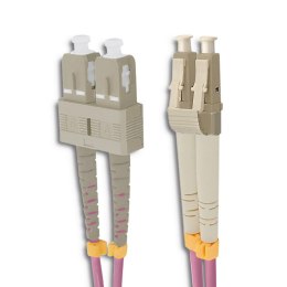 Qoltec Patchcord światłowodowy LC/UPC - SC/UPC | Multimode | 50/125 | OM4 | Duplex | 10m