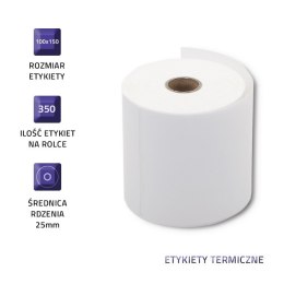 Qoltec Etykiety termiczne 100 x 150 | 350 etykiet