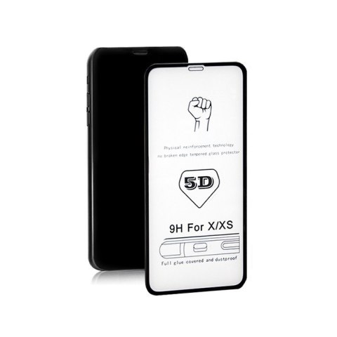 Qoltec Hartowane szkło ochronne PREMIUM do Apple iPhone X | 5D | CZARNE Qoltec Hartowane szkło ochronne PREMIUM do Apple iPhone X | 5D | CZARNE