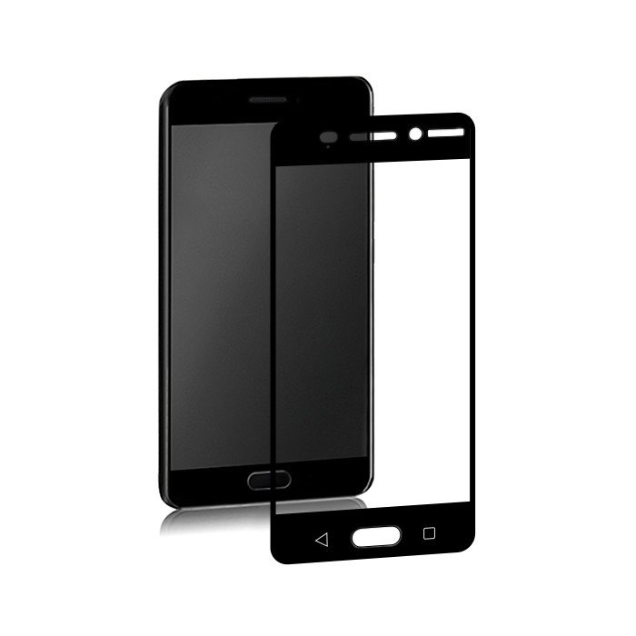 Qoltec Hartowane szkło ochronne PREMIUM do Nokia 6 | 3D | CZARNE