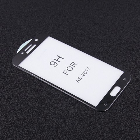 Qoltec Hartowane szkło ochronne PREMIUM do Samsung Galaxy A5 2017 | 5D | CZARNE | PEŁNE