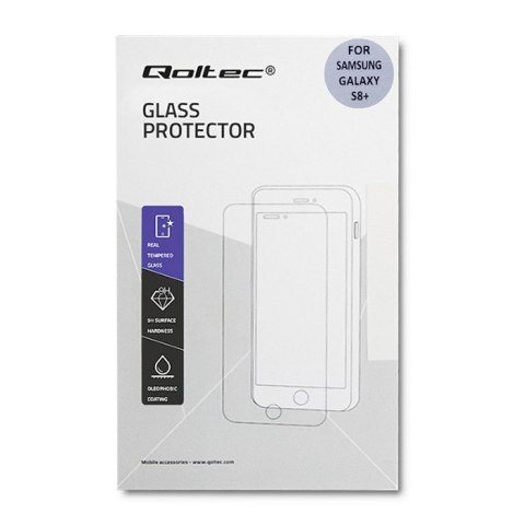 Qoltec Hartowane szkło ochronne PREMIUM do Samsung Galaxy S8+ | PEŁNE | CZARNE