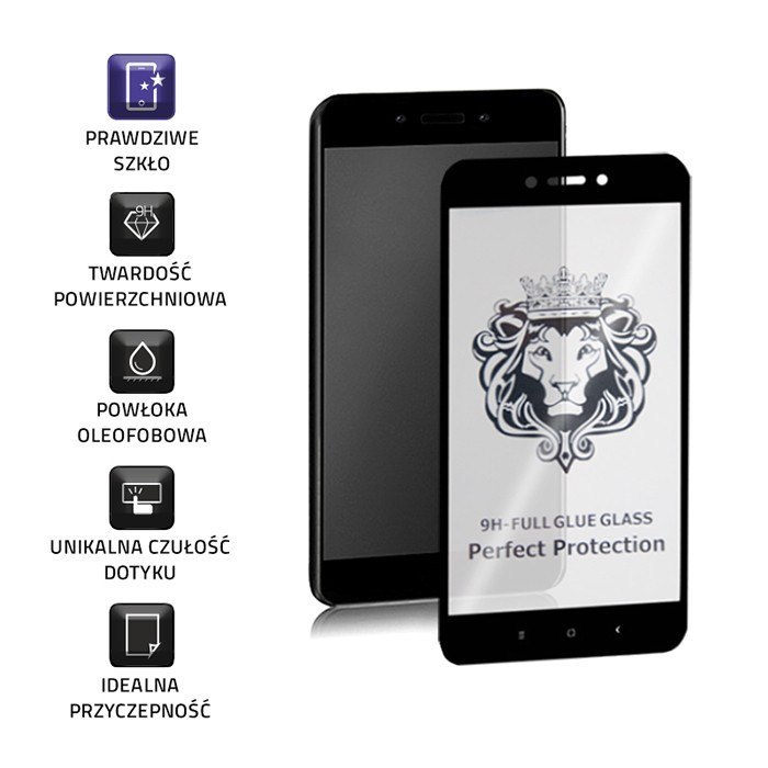 Qoltec Hartowane szkło ochronne PREMIUM do Xiaomi Redmi Note 4 | CZARNE | PEŁNE