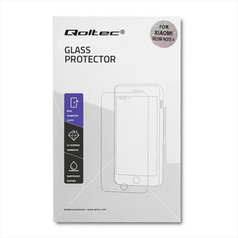 Qoltec Hartowane szkło ochronne PREMIUM do Xiaomi Redmi Note 4 | CZARNE | PEŁNE