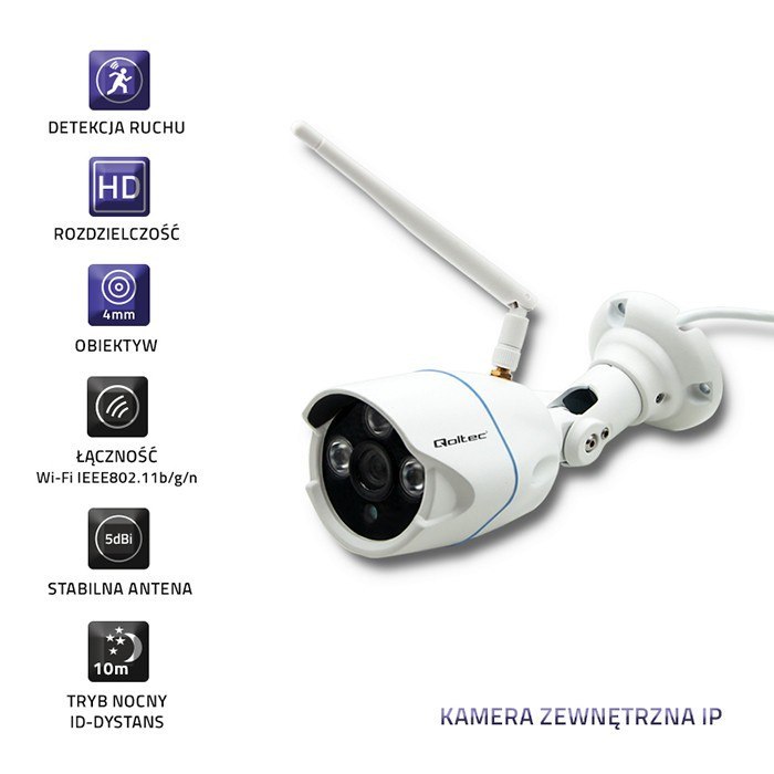 Qoltec Kamera zewnętrzna IP | HD | IR | WiFi | noc/dzień