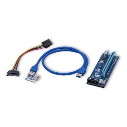 Qoltec Riser PCi-E 1x - 16x | USB 3.0 | SATA/ IDE MOLEX 4pin