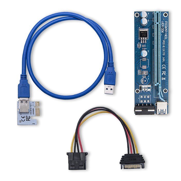 Qoltec Riser PCi-E 1x - 16x | USB 3.0 | SATA/ IDE MOLEX 4pin