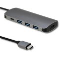 Qoltec Adapter USB 3.1 C męski / 3x USB 3.0 żeńskie | USB typ C żeński |HDMI żeńskie