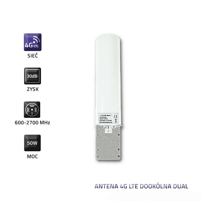 Qoltec Antena 4G LTE dookólna DUAL | 30dBi | wewnętrzno-zewnętrzna