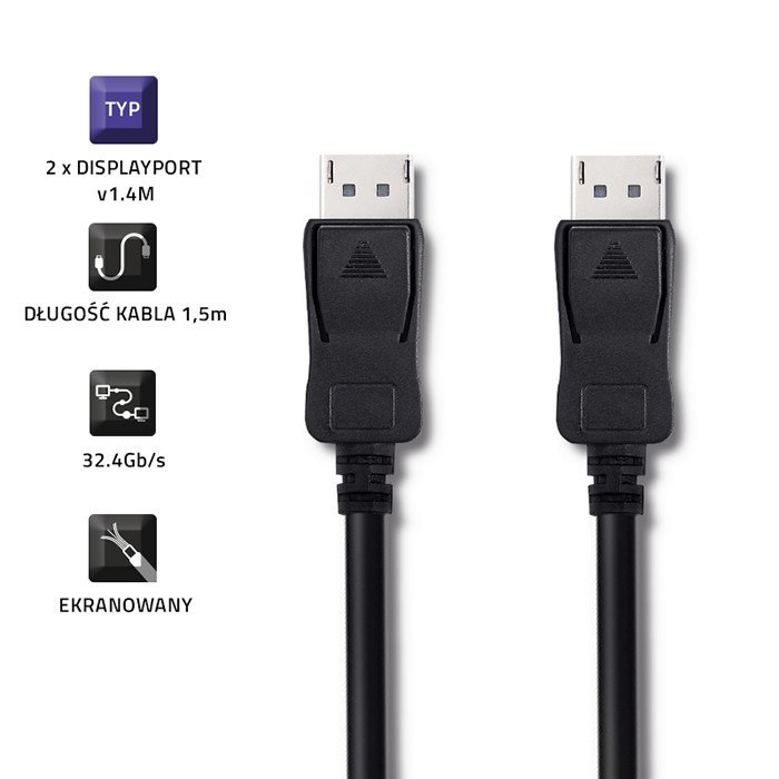Qoltec DisplayPort v1.4 męski | DisplayPort v1.4 męski | 8K | 1.5m
