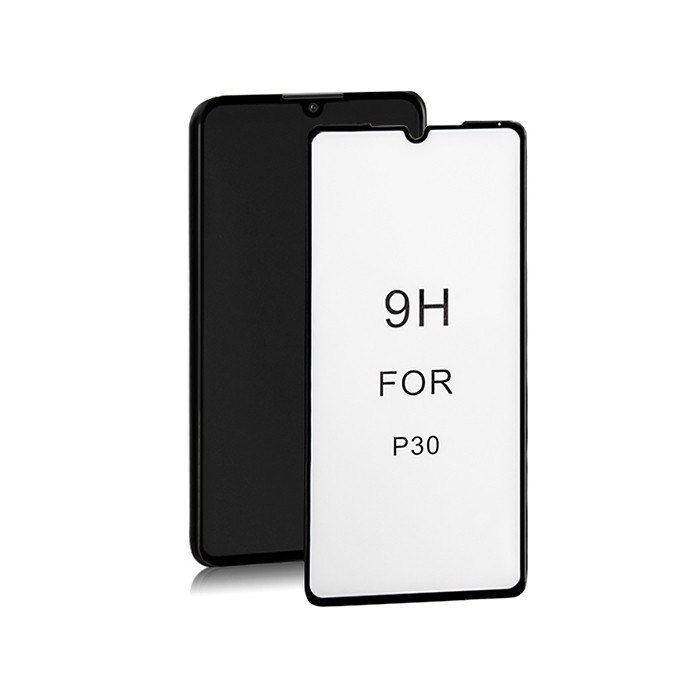 Qoltec Hartowane szkło ochronne PREMIUM do Huawei P30 | 6D | Czarne | Pełne