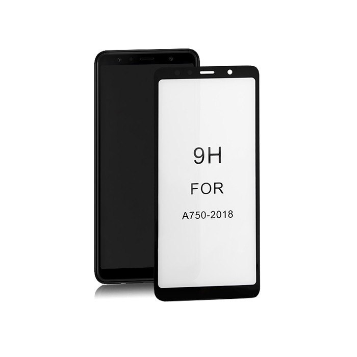 Qoltec Hartowane szkło ochronne PREMIUM do Samsung Galaxy A7 2018 | 6D | Czarne | Pełne