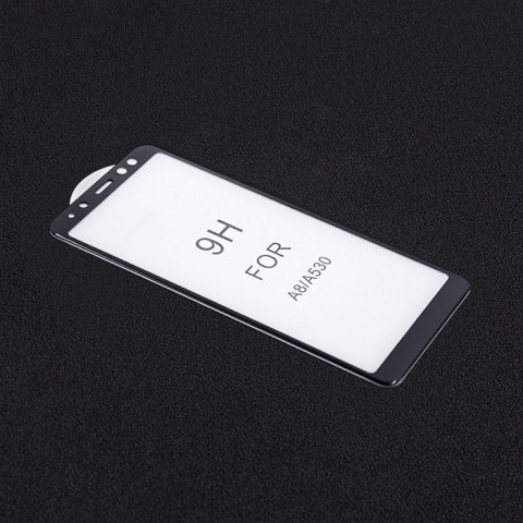 Qoltec Hartowane szkło ochronne PREMIUM do Samsung Galaxy A8 2018 | 6D | Czarne | Pełne