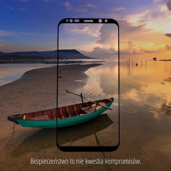 Qoltec Hartowane szkło ochronne PREMIUM do Samsung Galaxy A8 2018 | CZARNE | 5D