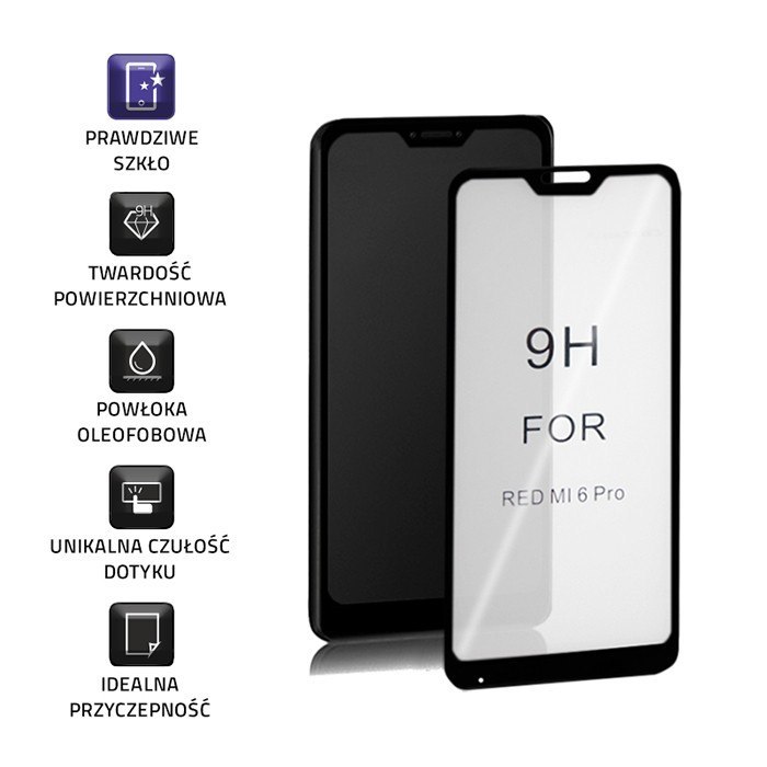 Qoltec Hartowane szkło ochronne PREMIUM do Xiaomi A2 Lite | 6D | Czarne
