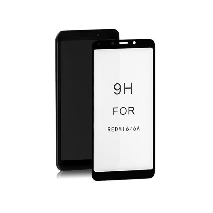 Qoltec Hartowane szkło ochronne PREMIUM do Xiaomi Redmi 6A | 6D | Czarne | Pełne