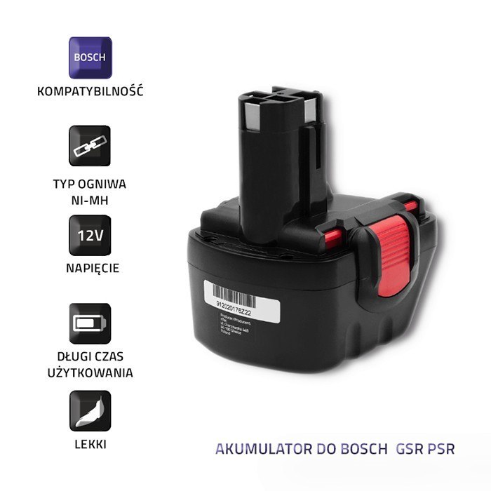 Qoltec Akumulator do Bosch GSR PSR | BAT043 BAT139| 2000 mAh |12V