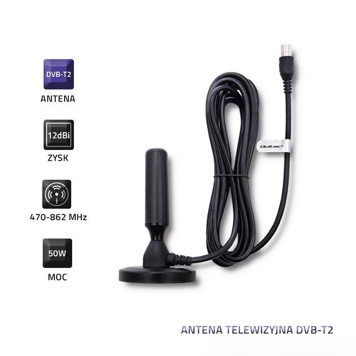 Qoltec Antena telewizyjna DVB-T2
