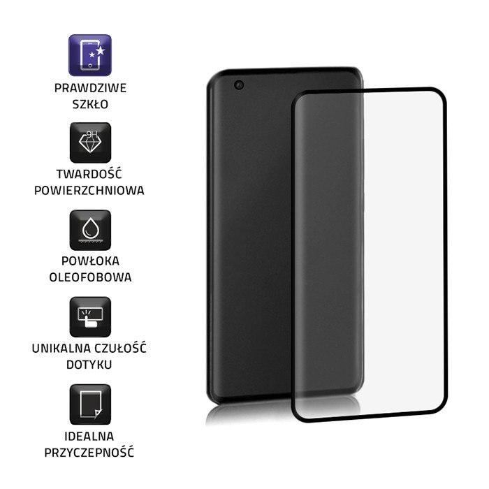 Qoltec Hartowane szkło ochronne PREMIUM do Xiaomi Mi 10 / 10 Pro | 6D | Czarne | Pełne