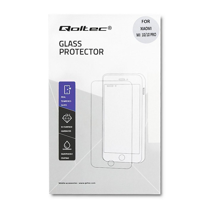Qoltec Hartowane szkło ochronne PREMIUM do Xiaomi Mi 10 / 10 Pro | 6D | Czarne | Pełne