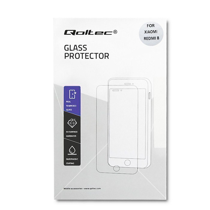 Qoltec Hartowane szkło ochronne PREMIUM do Xiaomi Redmi 8 | 6D | Czarne | Pełne