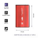 Qoltec Obudowa/kieszeń do dysków HDD/SSD 2.5" SATA3 | USB 3.0 | Czerwony