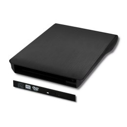 Qoltec Obudowa/kieszeń na napęd optyczny CD/DVD SATA | USB 2.0 | 12.7mm | wbudowany kabel