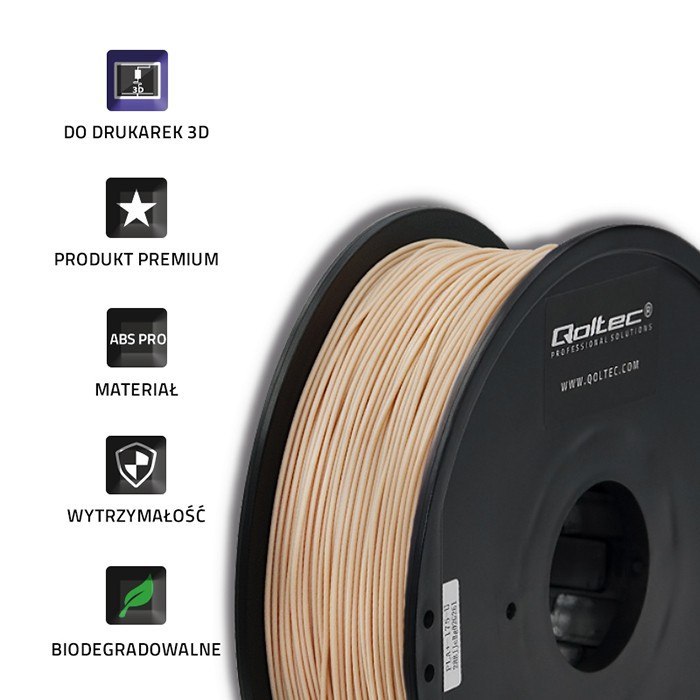 Qoltec Profesjonalny filament do druku 3D | ABS PRO | 1.75mm | 1kg | Skin