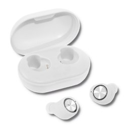 Qoltec Słuchawki bezprzewodowe Twins Stereo | PowerBank | BT5.0 | Super Bass | Białe