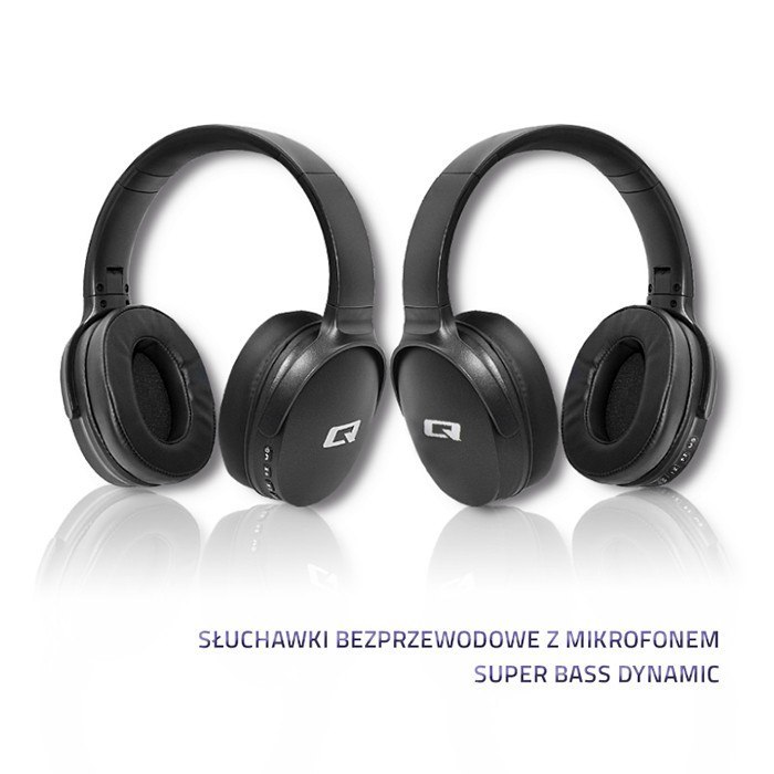 Qoltec Słuchawki bezprzewodowe z mikrofonem Super Bass DYNAMIC | BT | Czarne