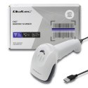 Qoltec Czytnik kodów kreskowych 1D | CCD | USB | Biały