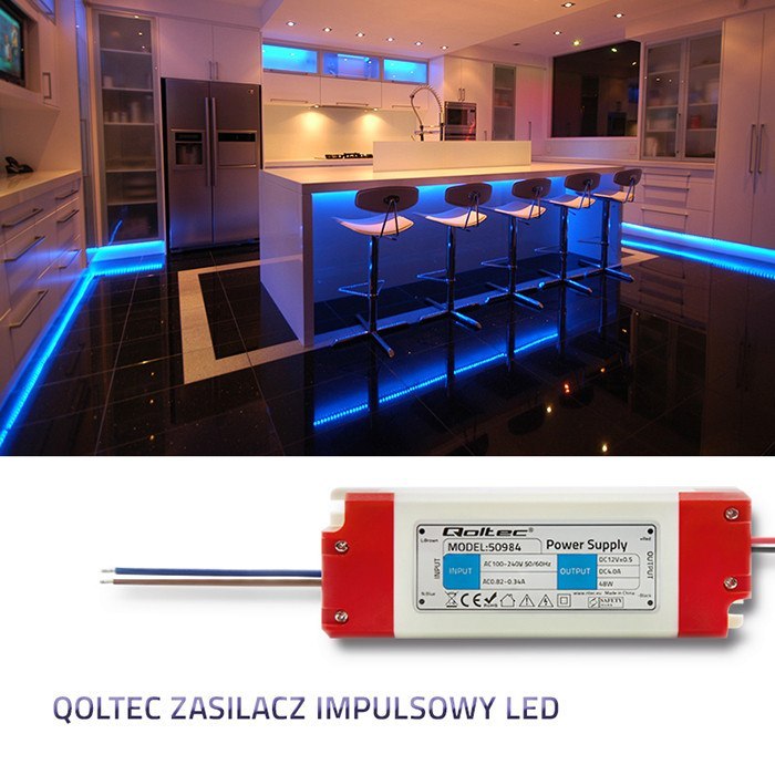 Qoltec Zasilacz impulsowy LED IP20 | 48W | 12V | 4A