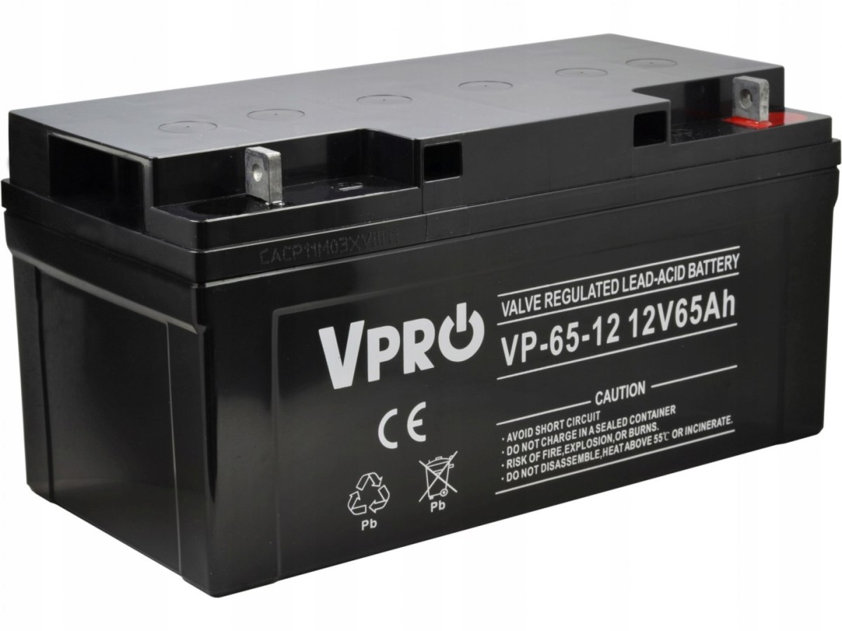 Akumulator bezobsługowy VPRO VRLA AGM 12V 65Ah