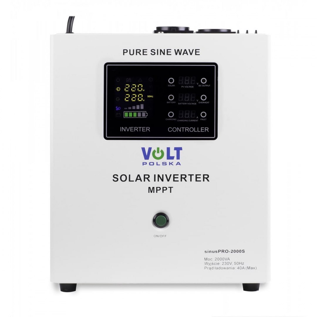 Inwerter solarny SINUS PRO 2000 S 24/230V (1400/2000W) + 40A MPPT