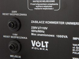 Konwerter napięcia 230V-110V 1000VA uniwersalny