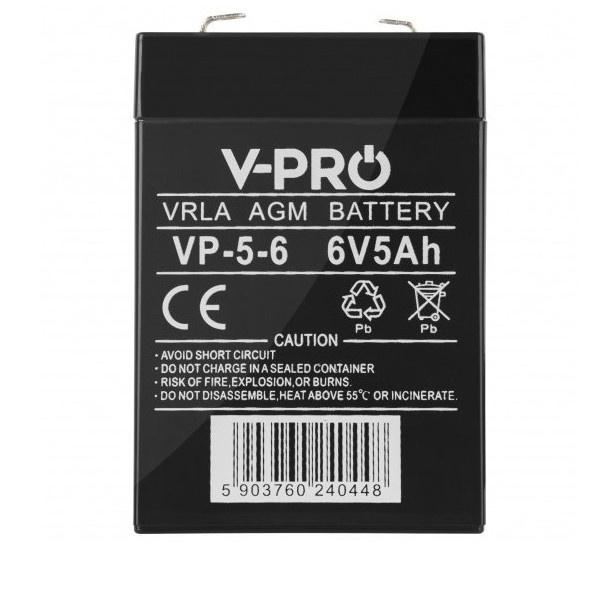 Akumulator AGM VPRO 6V 5Ah VRLA bezobsługowy