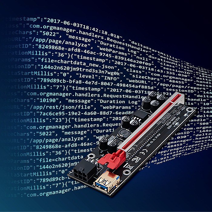 Qoltec Riser PCI-E 1x - 16x | USB 3.0 | ver. 009S Plus | SATA / PCI-E 6 pin