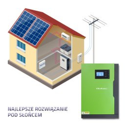 Qoltec Hybrydowy inwerter solarny Off-Grid 6KVA 3,5kW | 100A | 24V | MPPT | Sinus