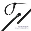 Qoltec Opaski zaciskowe wielorazowe/trytytki| 7.2 * 150mm | Nylon UV | Czarne