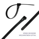 Qoltec Opaski zaciskowe wielorazowe/trytytki | 7.2 * 250mm | Nylon UV | Czarne