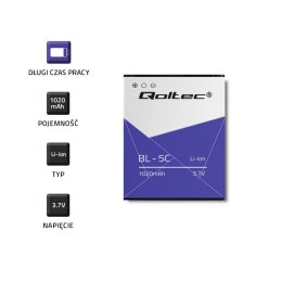 Qoltec Bateria do Nokia BL-5C | 2700 classic | 5030 | 1020mAh