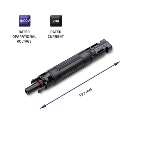 Qoltec Konektor solarny z bezpiecznikiem| złącze MC4 | 1000V | 20A