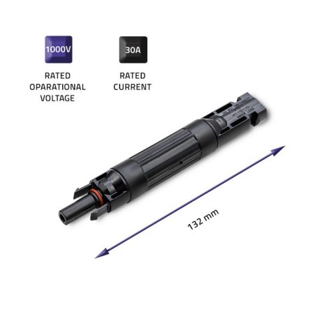 Qoltec Konektor solarny z bezpiecznikiem | złącze MC4 | 1000V | 30A