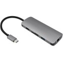 AdapterUSB 3.1 C męski / HDMI żeńskie | USB 3.0 żeńskie | RJ-45 żeńskie | SD | MICRO SD | PD